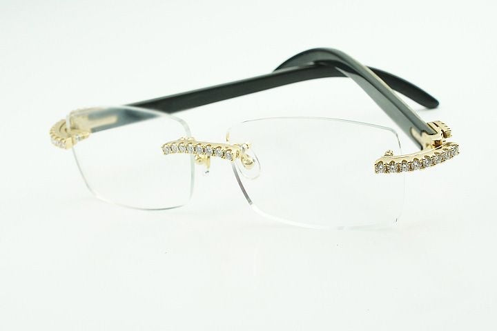 White Buffs Clear Lens Diamond Frame Classic Size