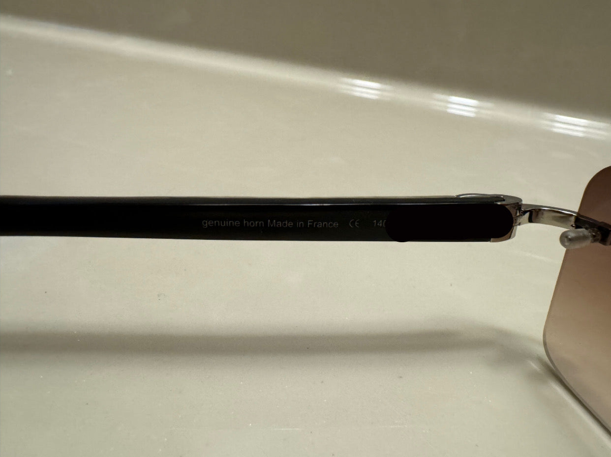 White Buffs Hennessy Lens Diamond Frame Silver 58mm Larger Lens