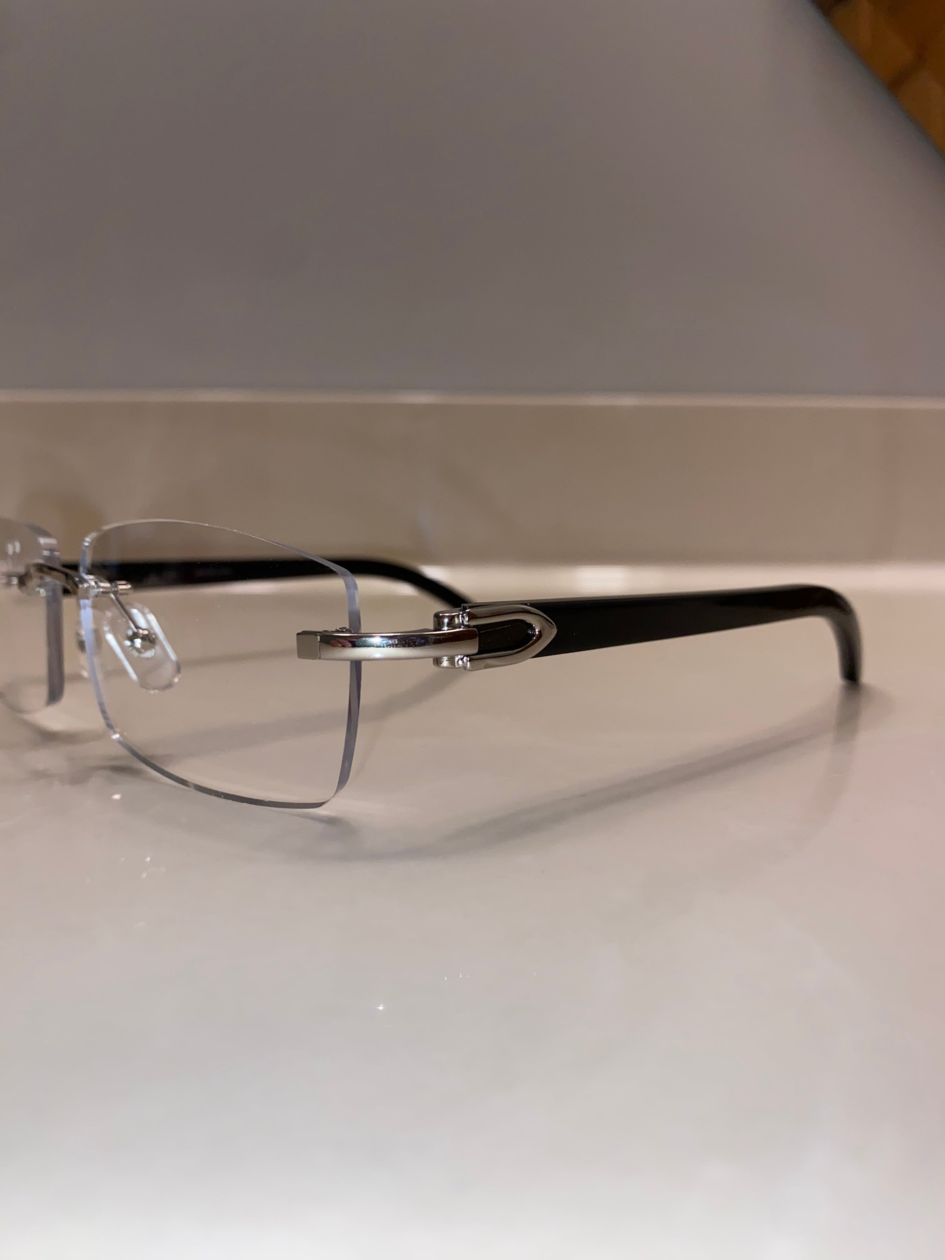 Classic Plain Jane Silver Black Buffs With Clear Lens