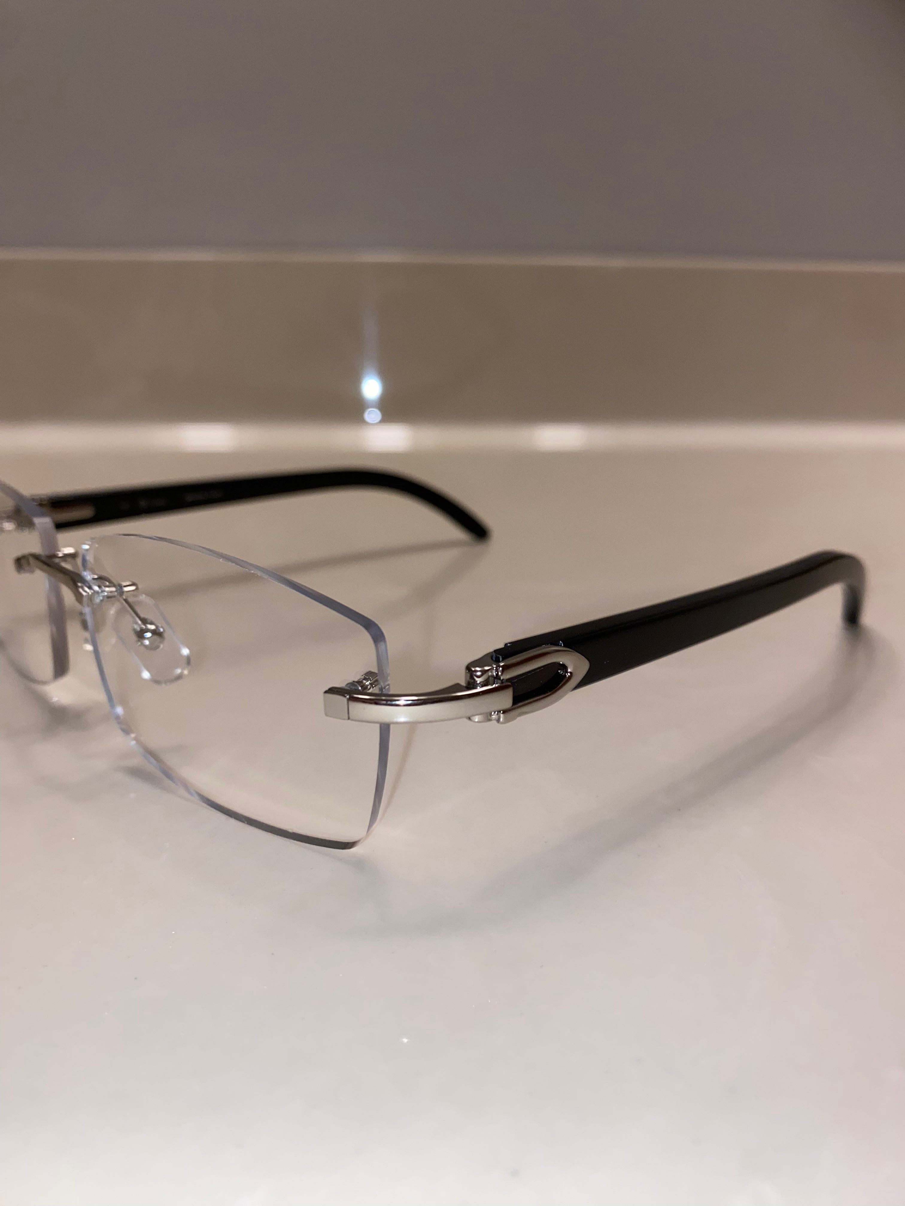 Classic Plain Jane Silver Black Buffs With Clear Lens