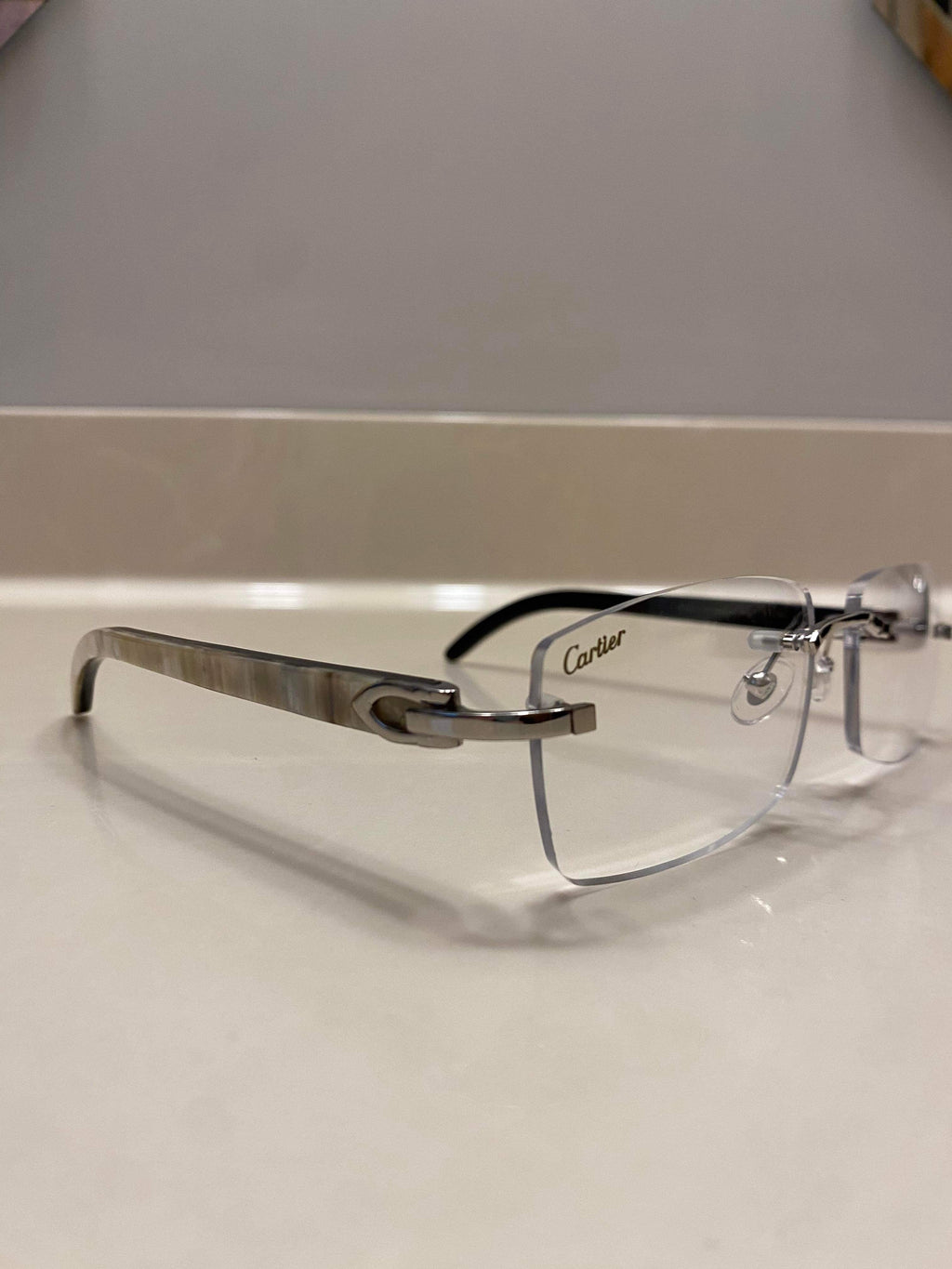 White Buffs Silver Frame Clear Lens Classic Buffs