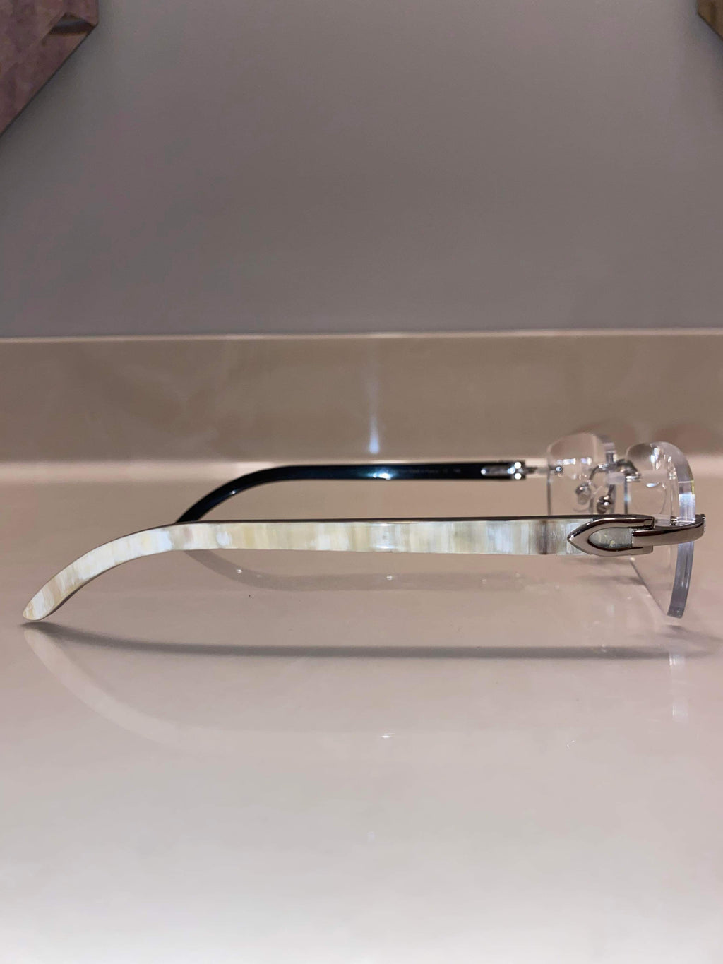 White Buffs Silver Frame Clear Lens Classic Buffs