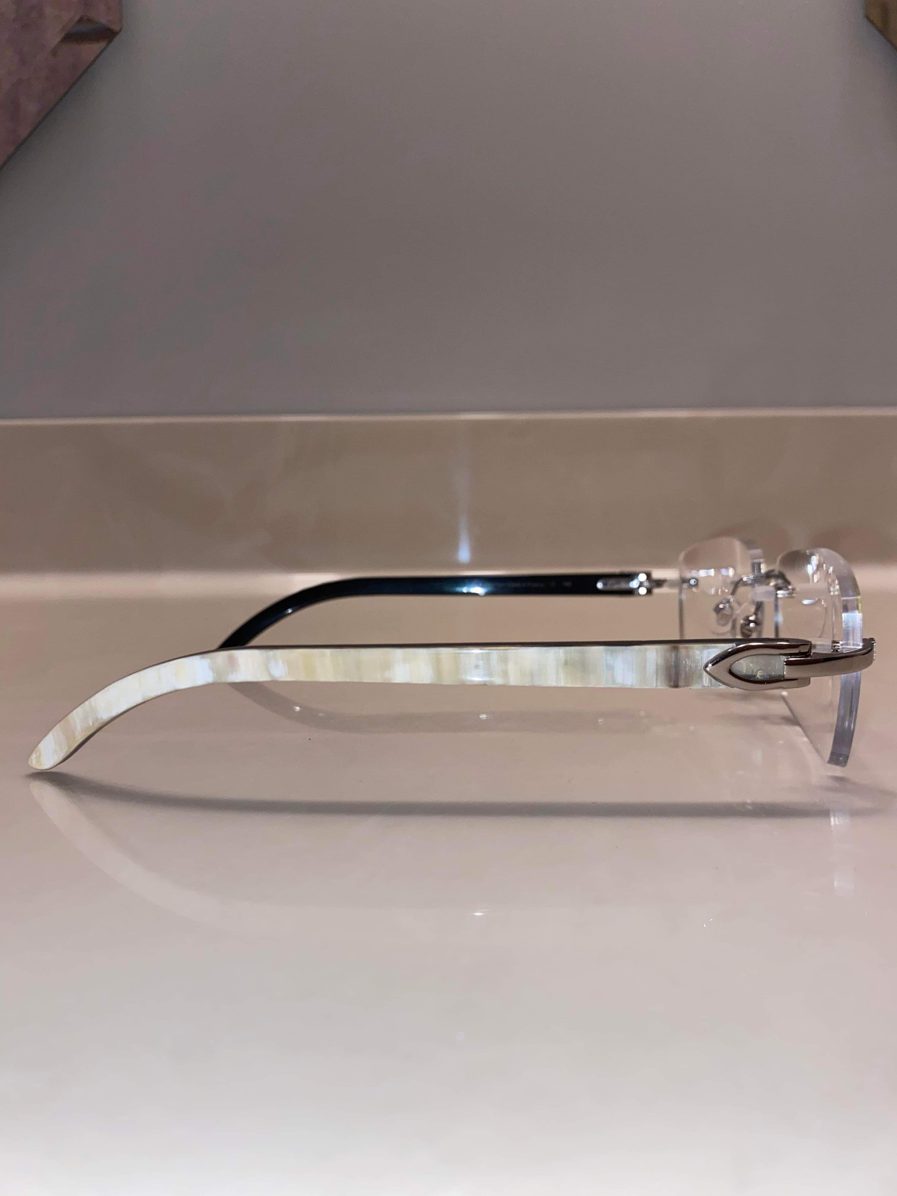 White Buffs Silver Frame Clear Lens Classic Buffs