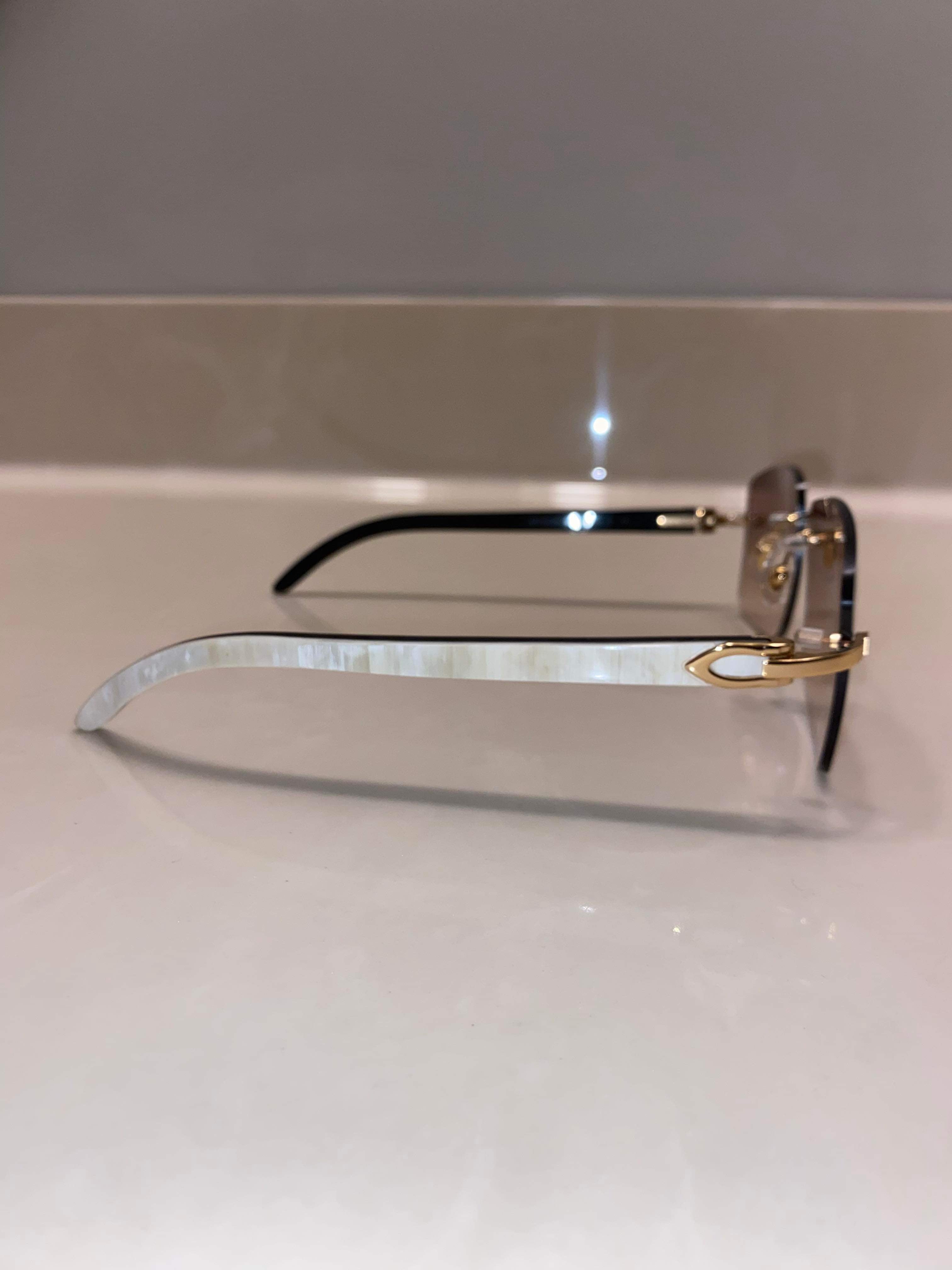 White Hennessy Buffs Gold Frame 50mm Lens