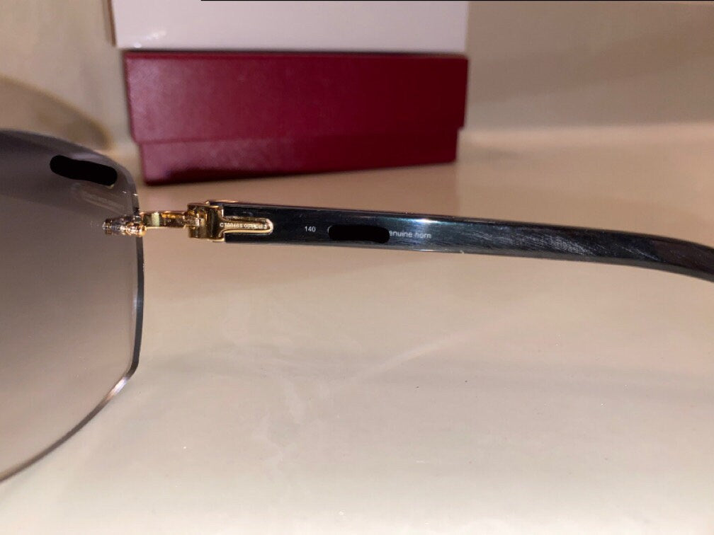 Classic Plain Jane Gold White Buffs | Larger Grey Lenses