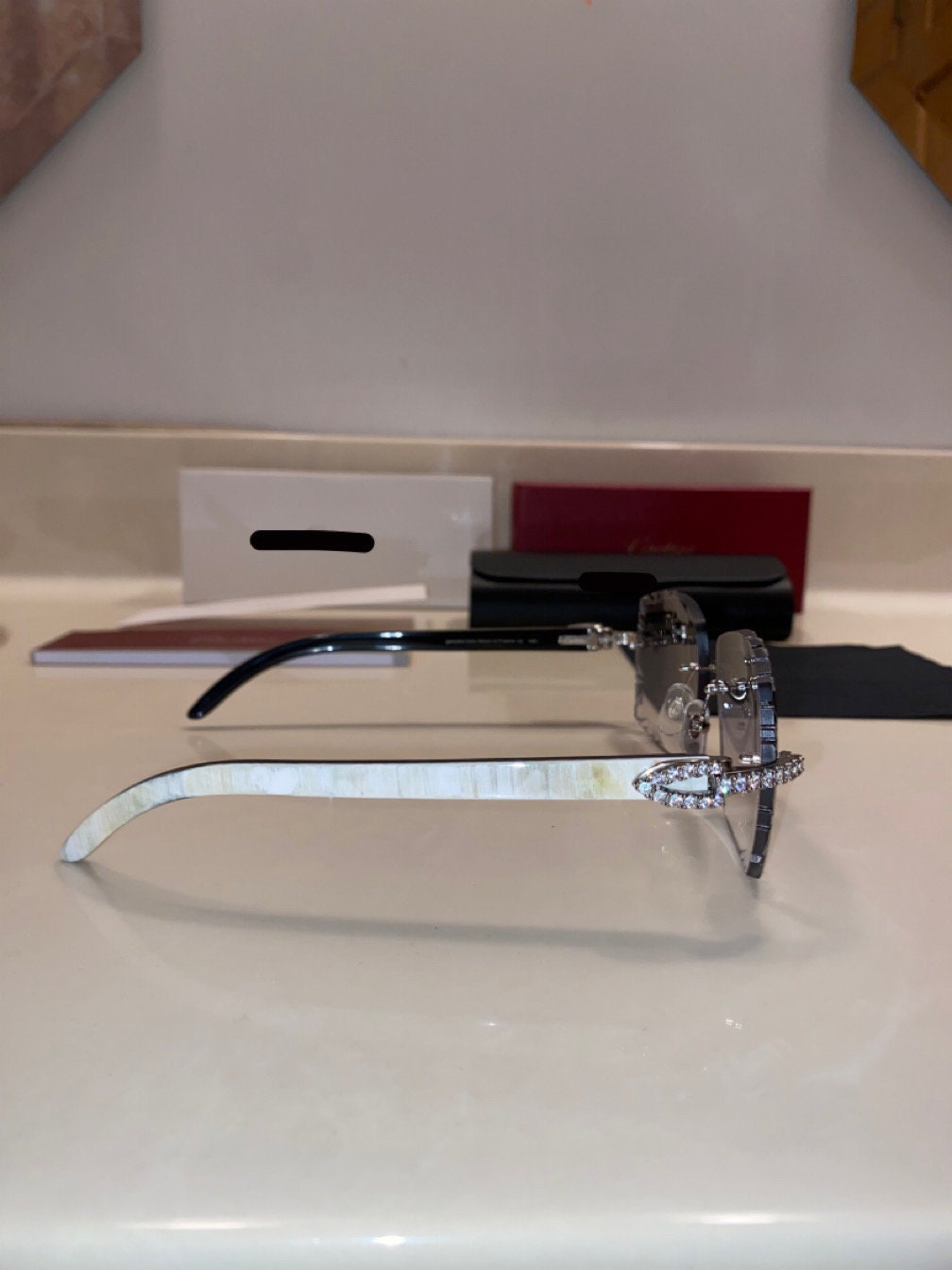 Lab Made Diamond Frame Buffs Large Cut Lenses