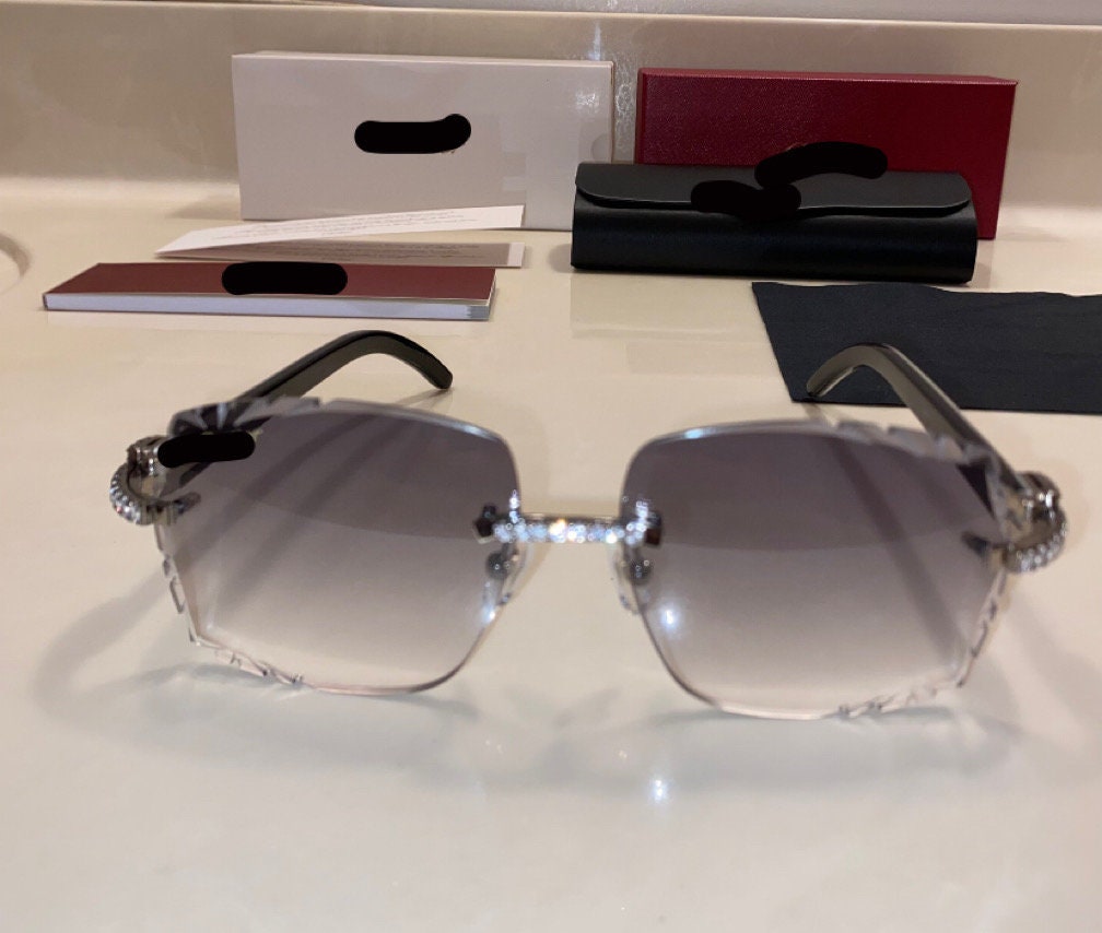 Lab Made Diamond Frame Buffs Large Cut Lenses