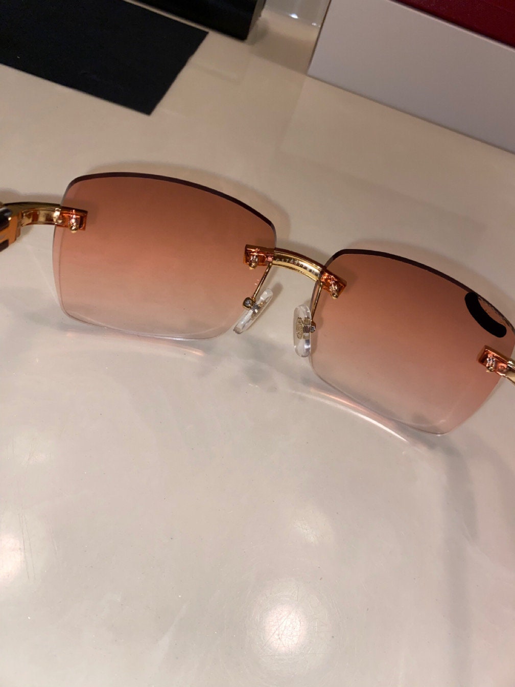 Lab Made Diamond Frame Detroit Style Buffs ( 58mm Large Lenses)