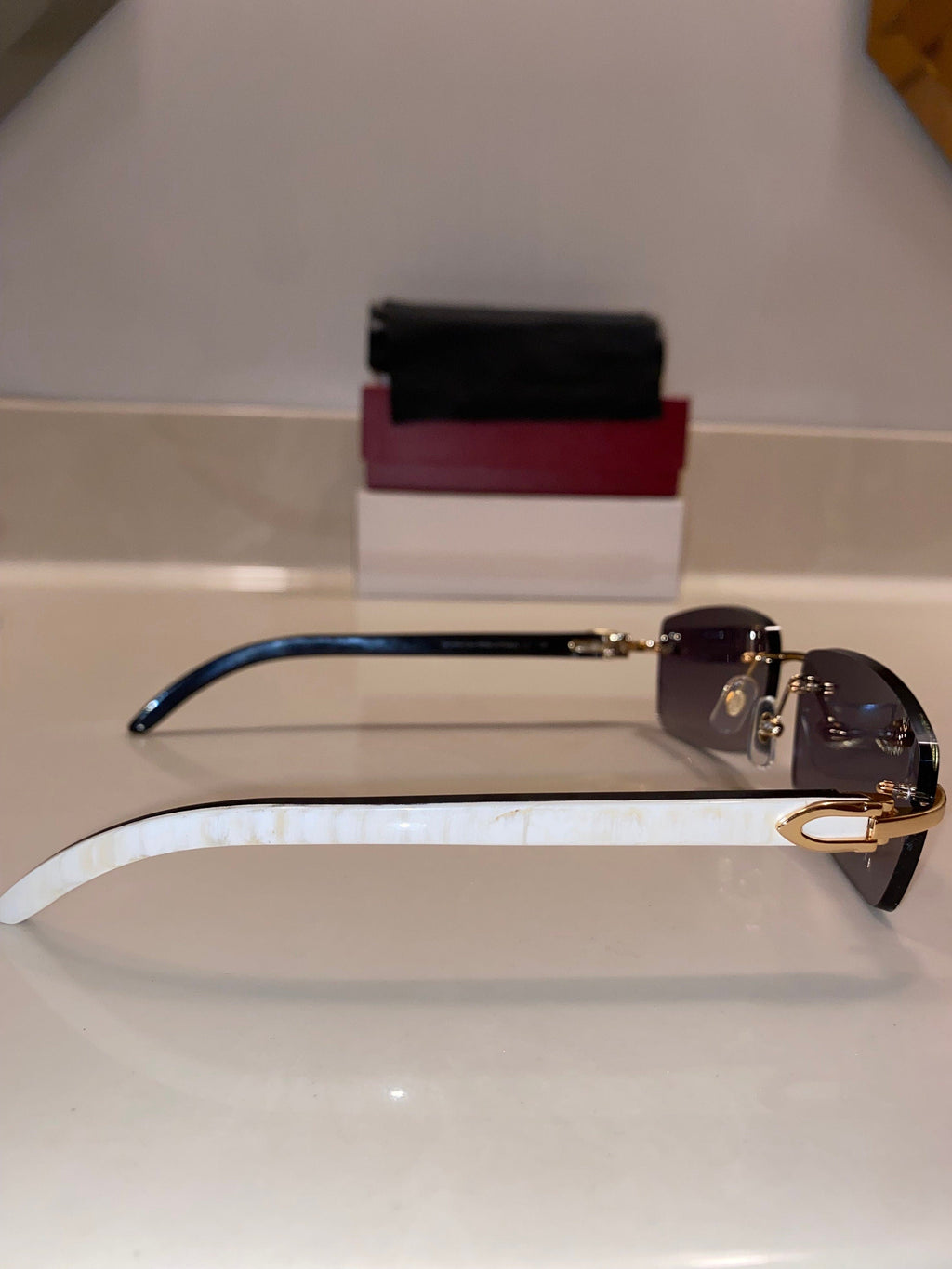 Classic Plain Jane Gold Buffs With Black/Grey Lenses