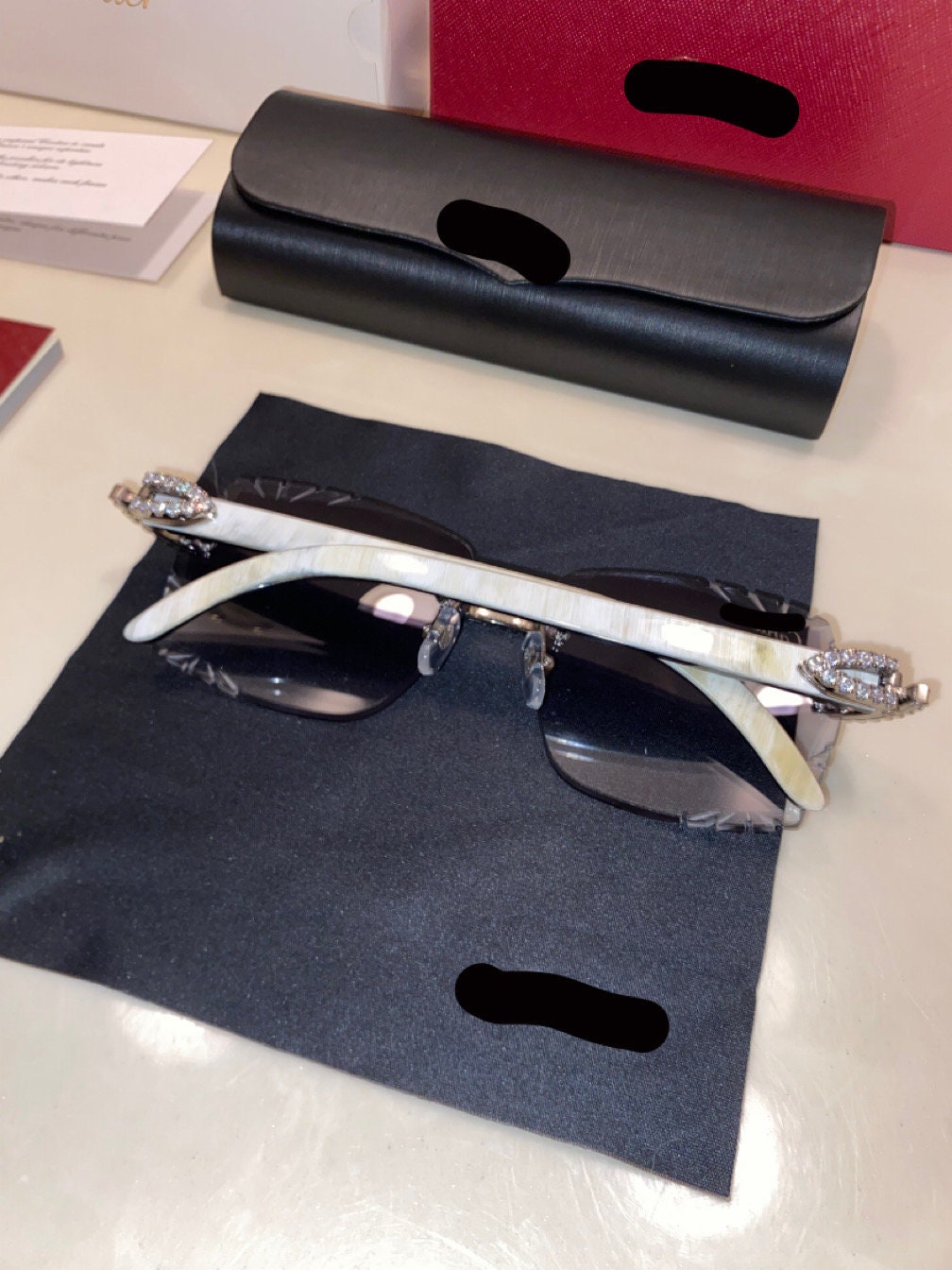 Lab Made Diamond Frame Buffs Large Cut Lenses