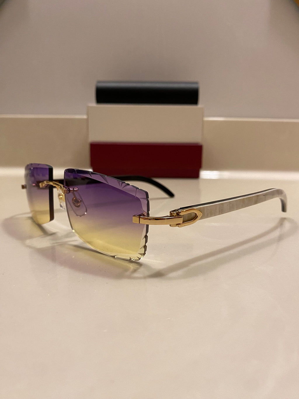 Plain Jane Buffs / Larger Cut Lenses Rainbow Lenses | Gold | White Sticks