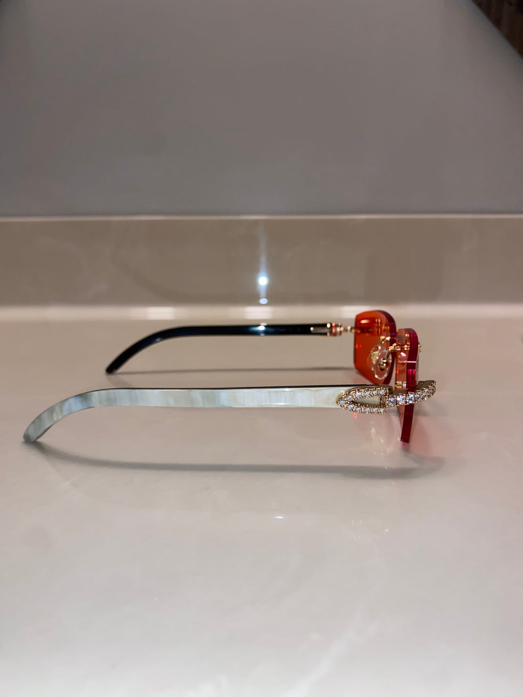 Classic Diamond White Buffs Gold With Red Lens
