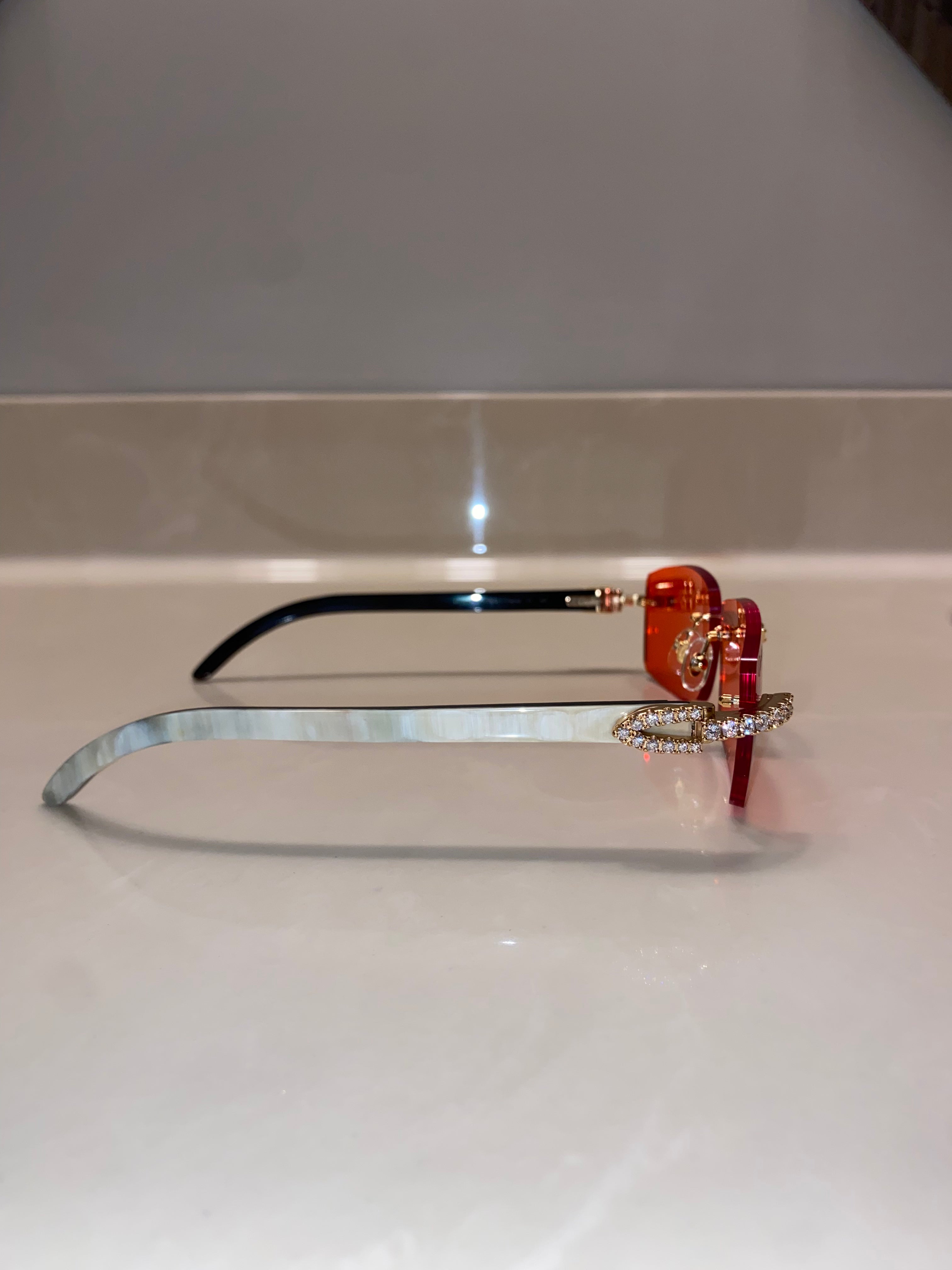 Classic Diamond White Buffs Gold With Red Lens