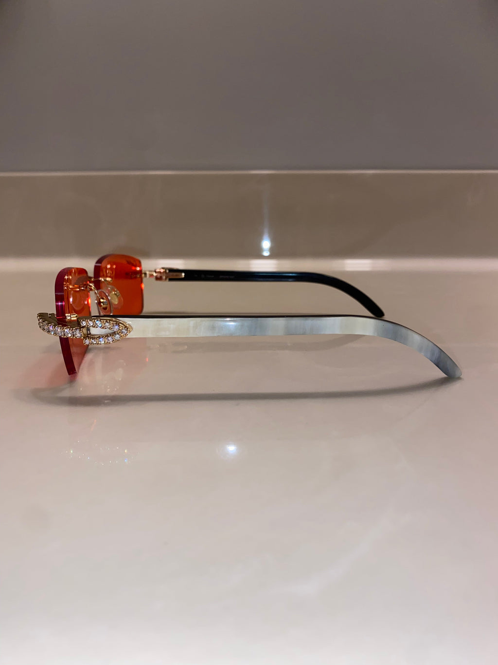 Classic Diamond White Buffs Gold With Red Lens