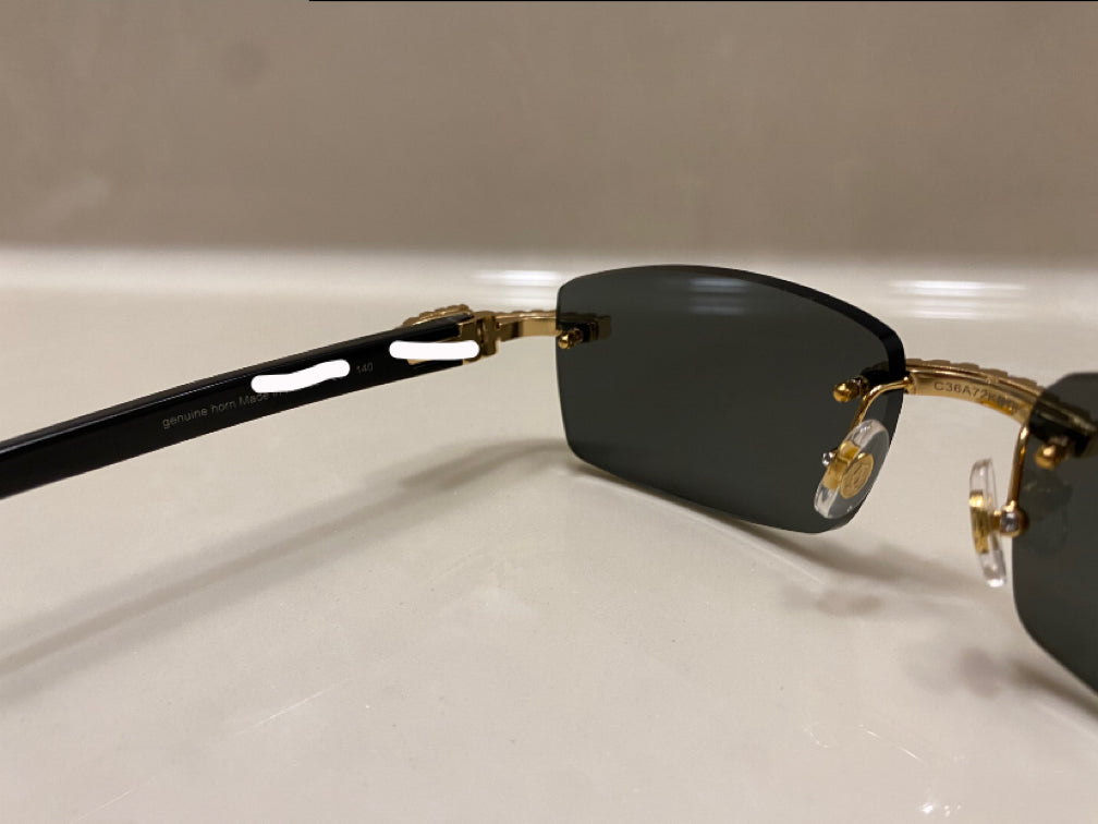 Classic Black Lens Gold Diamond Frame Black Buffs
