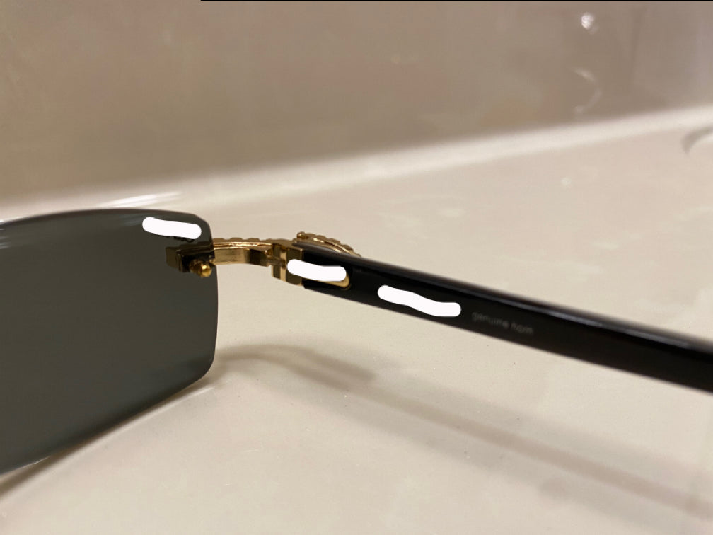 Diamond White Buffs Gold Frame Black Tint Classic