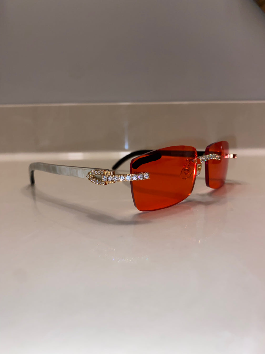 Classic Diamond White Buffs Gold With Red Lens