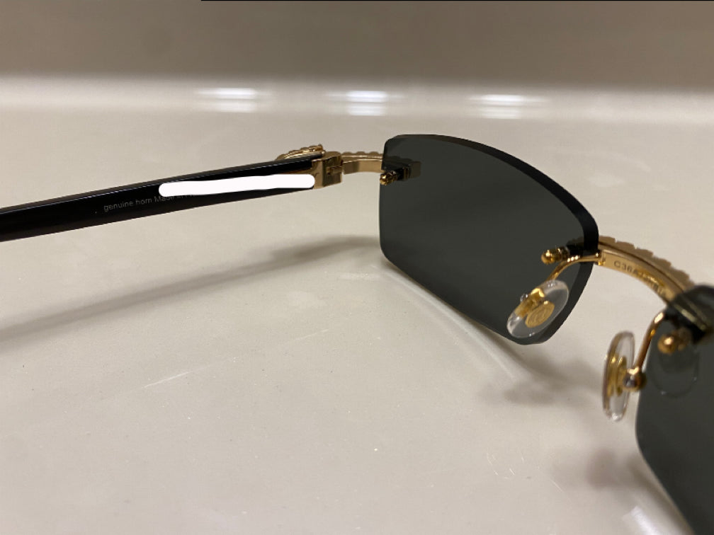 Diamond White Buffs Gold Frame Black Tint Classic