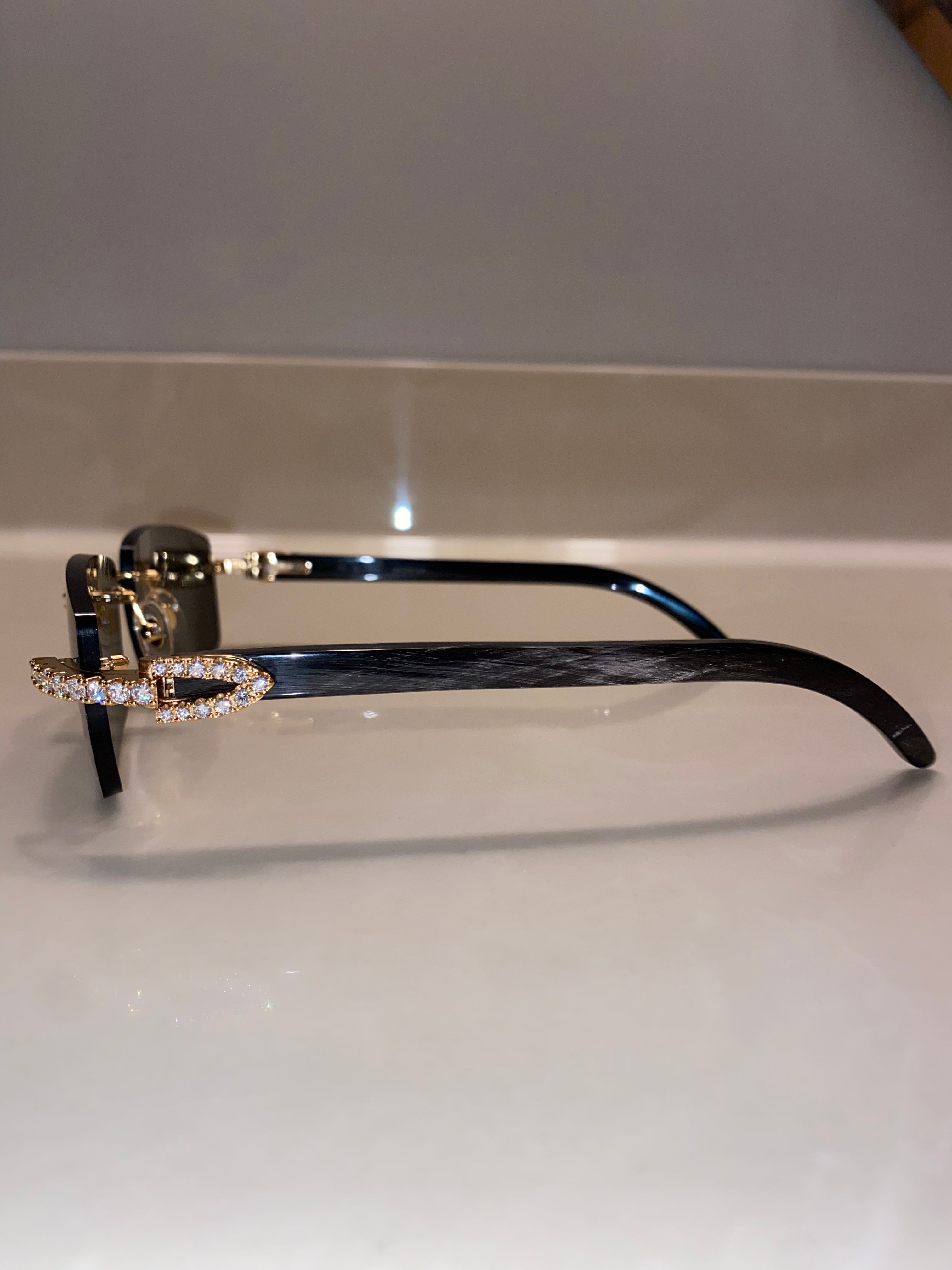 Classic Black Lens Gold Diamond Frame Black Buffs