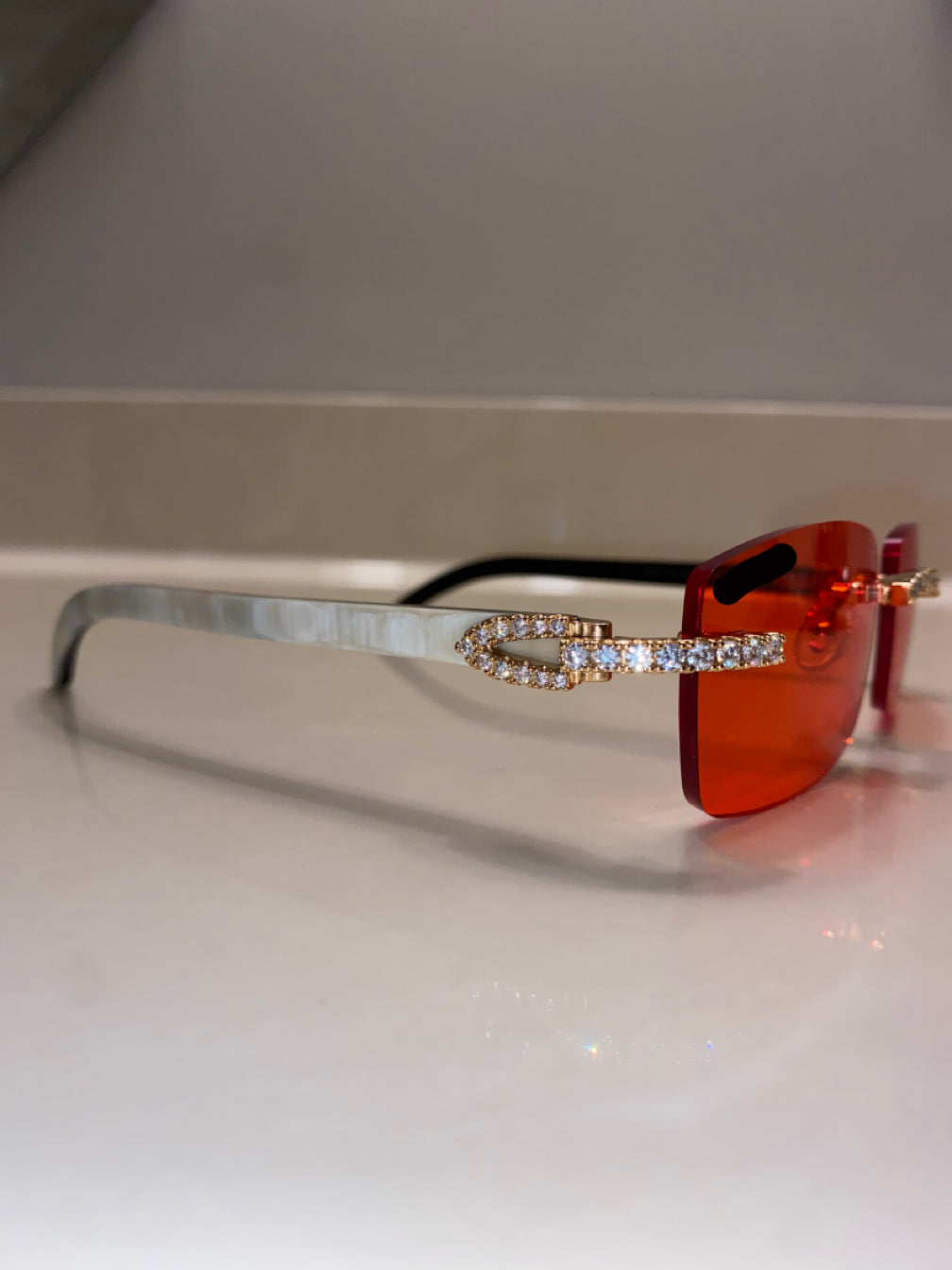 Classic Diamond White Buffs Gold With Red Lens