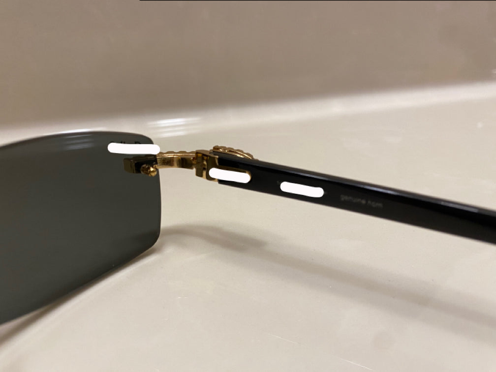 Classic Black Lens Gold Diamond Frame Black Buffs