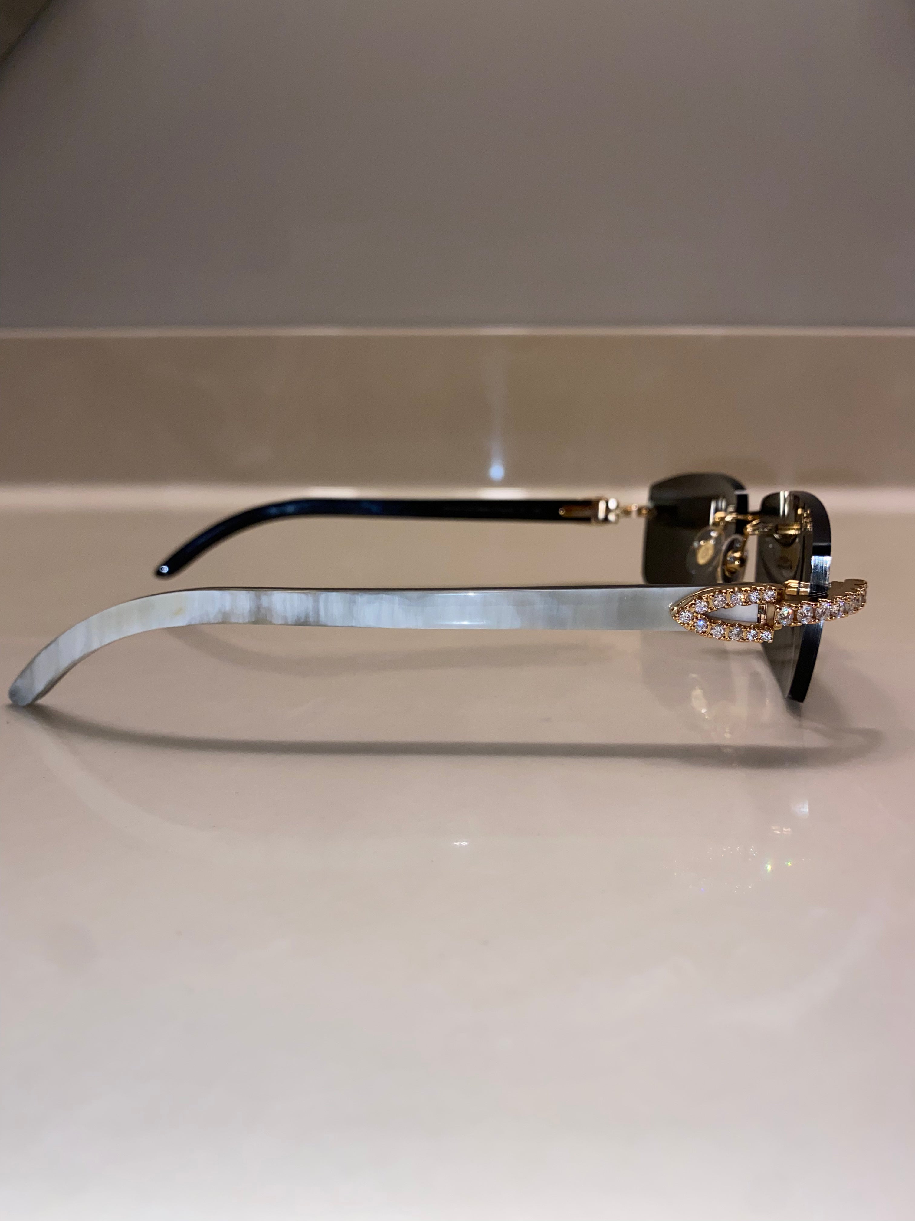 Diamond White Buffs Gold Frame Black Tint Classic