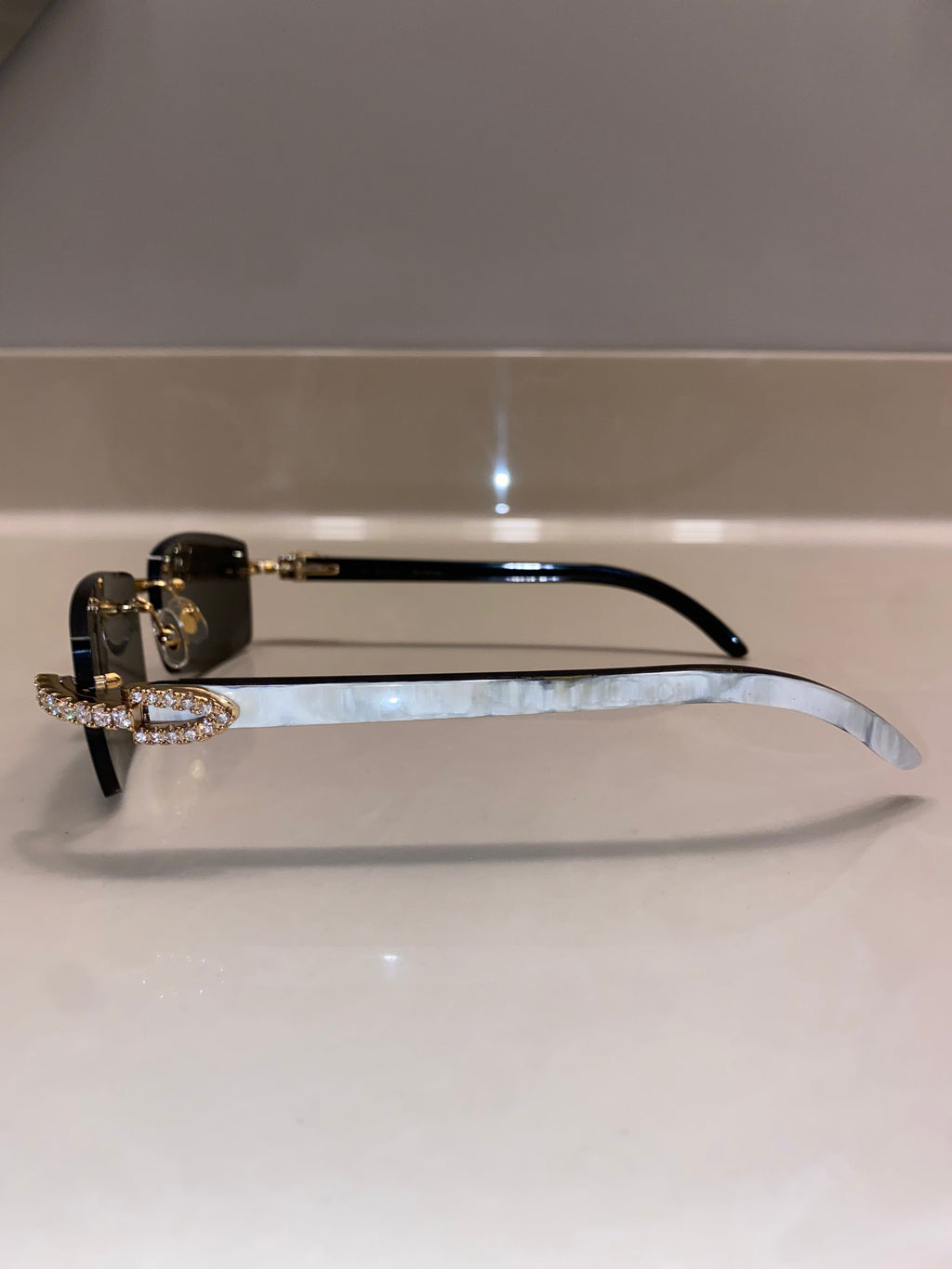 Diamond White Buffs Gold Frame Black Tint Classic